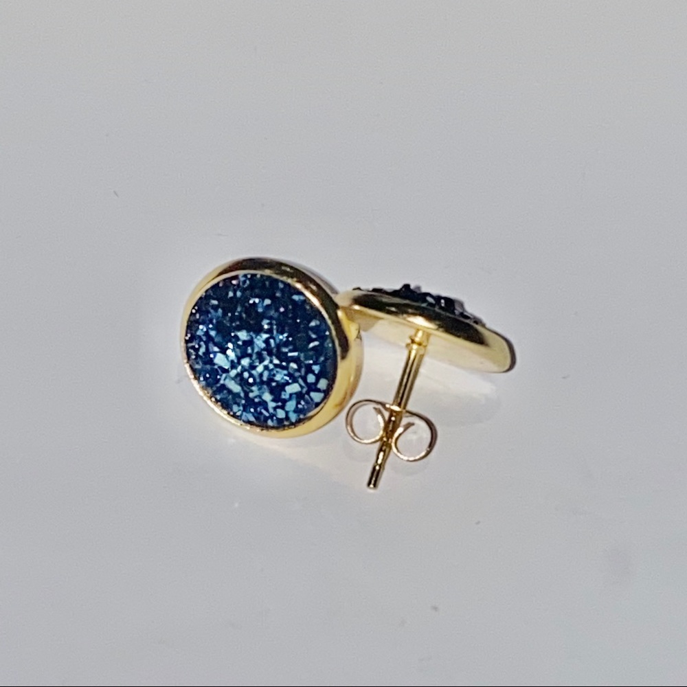 Stainless Steel Resin Druzy Earrings - Picture 3 of 5